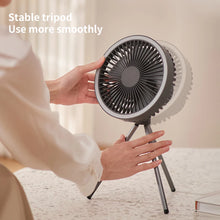 10000mAh Outdoor Camping Rechargeable Fan Portable Office Wireless Tent Electric Ceiling Fan With External LED Lighting Battery