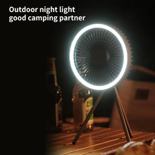10000mAh Outdoor Camping Rechargeable Fan Portable Office Wireless Tent Electric Ceiling Fan With External LED Lighting Battery